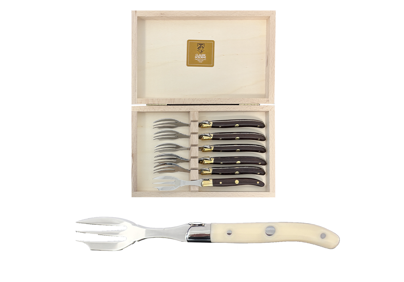 Service à fromage - Coffret Laguiole 6 fourchettes à gâteaux