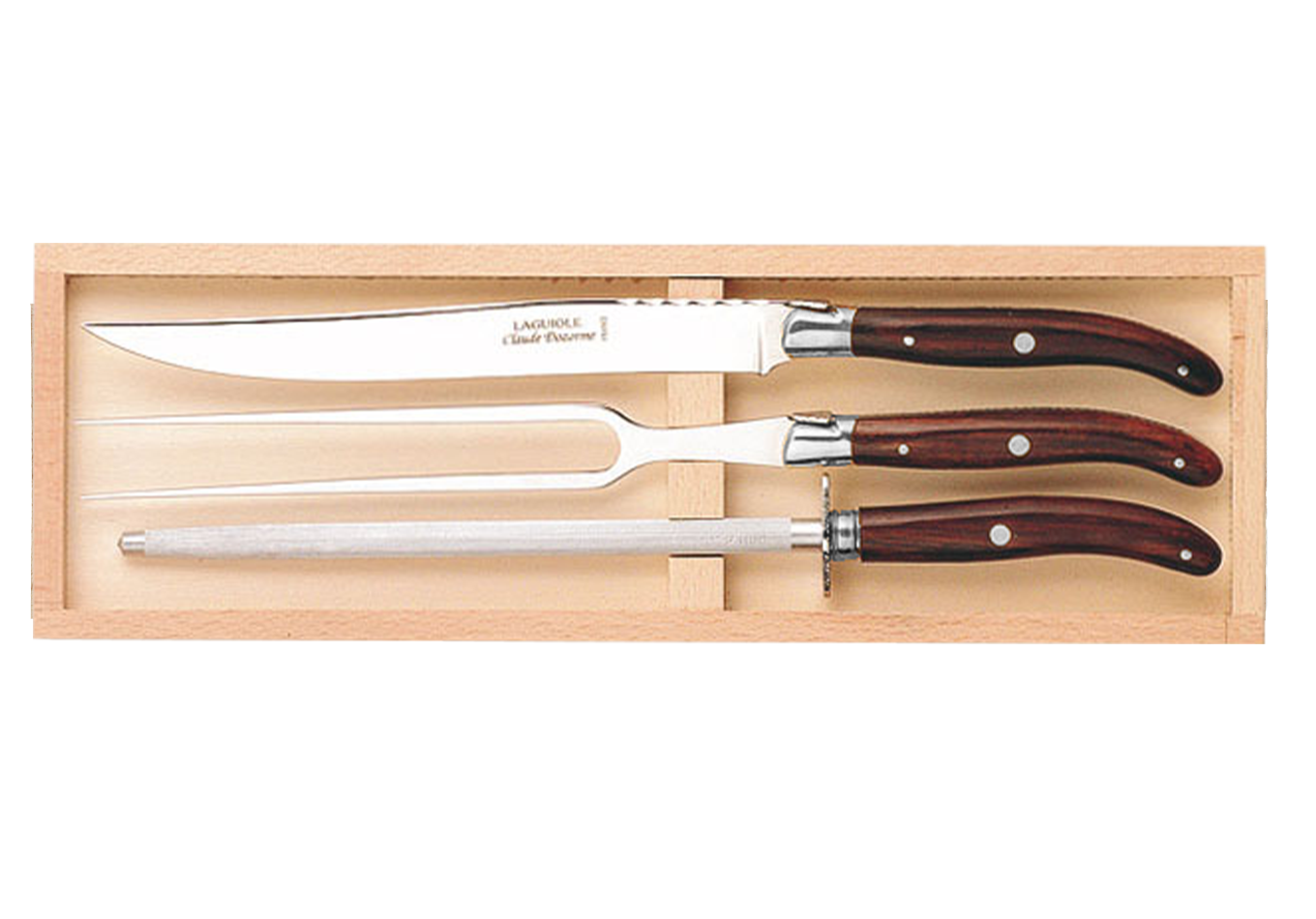 Flatcut - Coffret Laguiole mitre laiton 3 pièces