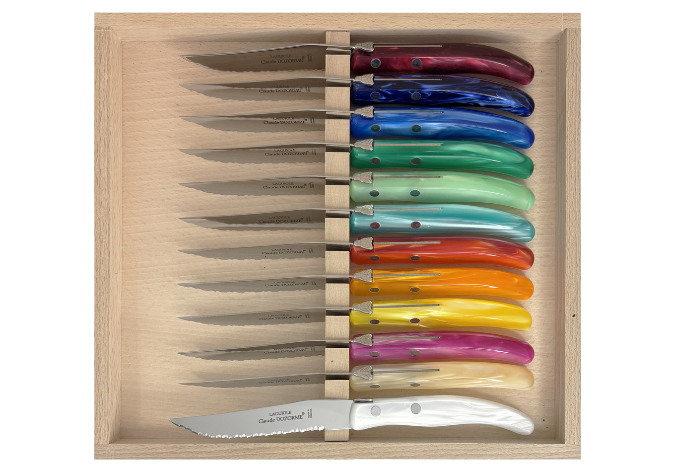 Laguiole Mitre Inox - Coffret 12 couteaux