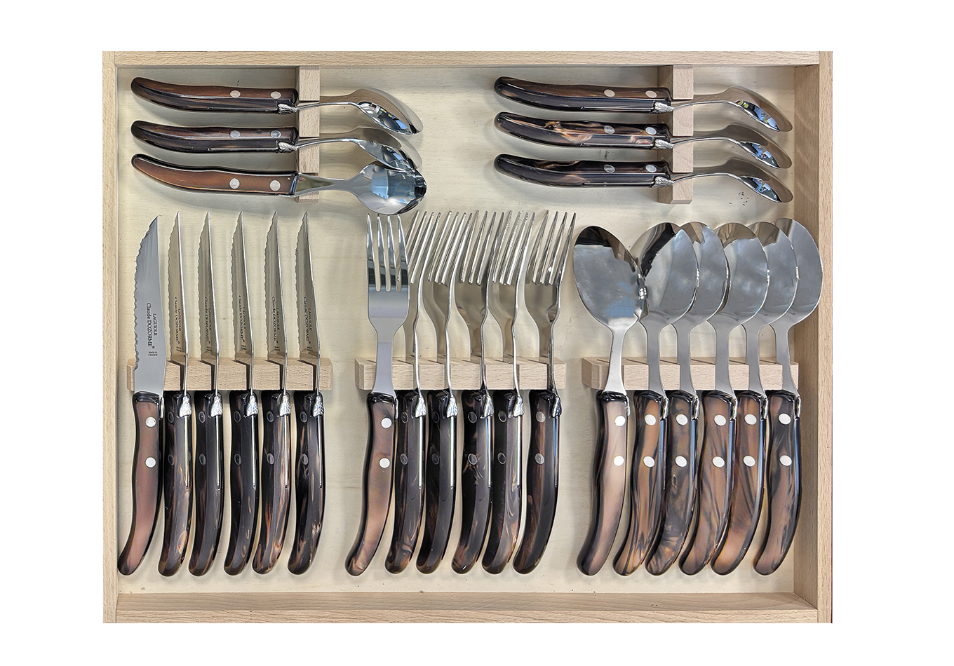 Laguiole Mitre Inox - Coffret Ménagère 24 pièces