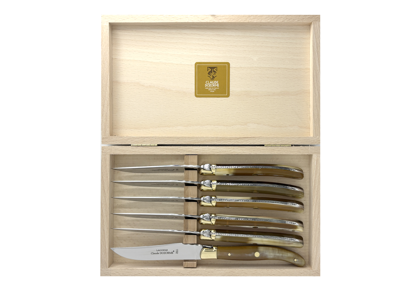Laguiole Mitre Laiton - Coffret 6 couteaux